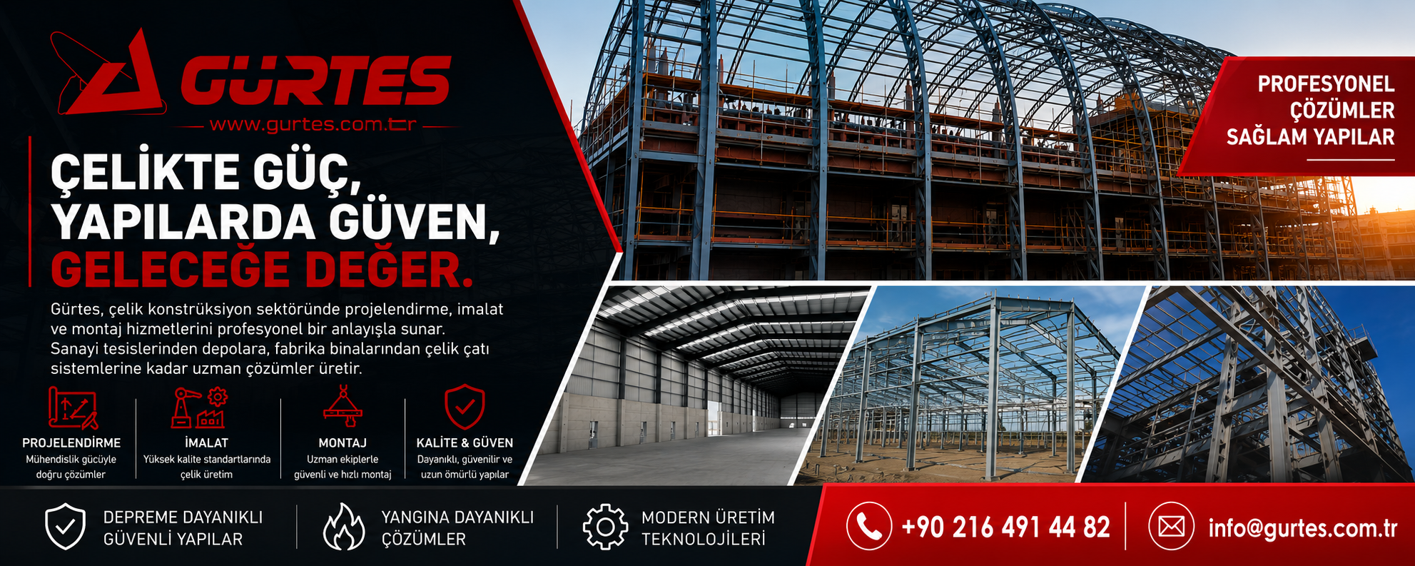 Gürtes Çelik Konstrüksiyon | Profesyonel Çelik Yapı, İmalat ve Montaj Hizmetleri